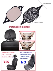 Almohada de cuello para asiento de coche con estampado de leopardo, soporte de cuello universal de fácil instalación para conducir, accesorio decorativo para coche, funda de almohada para cabeza - Lino con estampado de leopardo - Ver 12