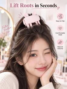 Rechargeable High Crown Hair Clip Volumizer, High Crown Comb For Fuller Look, High Crown Styling Clip, Cute Cat Rechargeable High Crown Volumizing Clip, Long-Lasting Hold Hair Clip For Bangs And High Crown - Multicolor - View 9