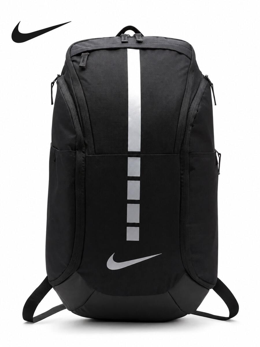 Nike Ransel perjalanan kasual olahraga luar ruangan unisex, kapasitas besar, dimensi kurang lebih: 59*34*24cm - Hitam/Abu-abu Perak - View 1