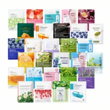 100 piezas de mascarilla facial coreana, hidratante, reparadora de piel seca, antienvejecimiento y refinando los poros. - Multicolor - Ver 3