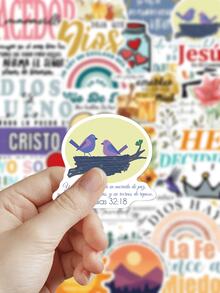50 buah Stiker Inspiratif Spanyol untuk Skateboard, Gitar, Laptop, Album Foto, Koper, Kulkas, Kotak Penyimpanan, Dekorasi DIY Stiker Grafiti - A - View 7