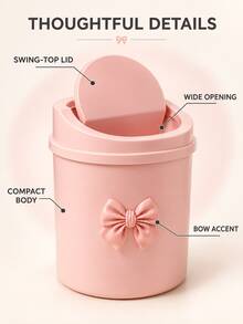 Mini Desktop Trash Can - Elegant Butterfly Decor With Lid Portable Waste Basket, Covered Home Trash Bin, No Power Required, Suitable For Office, Living Room Or Desk; Dual Function As Desktop And Drawer Storage; Autumn Home Decor, Kitchen Storage And Organization; Suitable For Back To School, Bedroom Decor, School Use; Christmas Gift, Autumn Style Decor. - Multicolor - View 4