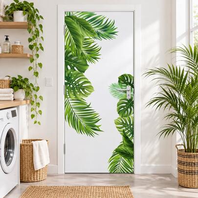 Creative Turtle Shaped Green Plant Leaf Wall Sticker For Living Room, Bedroom, Room Decoration, Stickers, Wall Decal, Vinyl Decal For Home Decorations, Spring Decoration Items Refresh Your Home, Festival Decoration Stickers Gifts Birthday Graduation