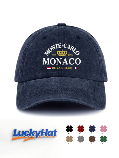Classic Vintage Y2K Washed "MONTE-CARLO" Original Baseball Cap Trucker Hat, Unisex Men's & Women's Hat, Suitable For All Seasons Spring Summer Autumn Winter, Perfect Gift For Valentine's Day, Bachelor Party, Father's Day, Mother's Day, Teacher's Day, Back To School Season, Halloween, Bride, Student, Teacher