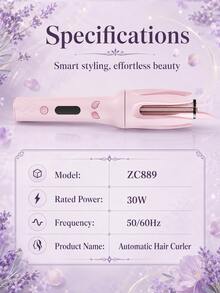 GENAI 32mm Automatic Rotating Curling Iron, Fast Heating Anti-Scald Hair Curler, Portable Travel Styling Tool, Suitable For Gifts - Multicolor - View 9