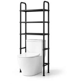 Estantería Organizadora para Inodoro de 3 Niveles – Mueble de Baño Ahorra Espacio, Estructura Estable y Montaje Fácil - Negro - Ver 4