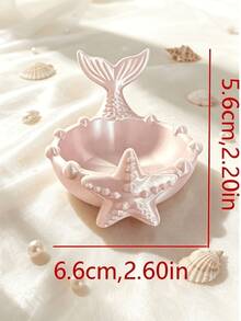 1pc Mermaid Starfish Jewelry Storage Tray, Ring Earring Necklace Decorative Dish - Multicolor - View 4