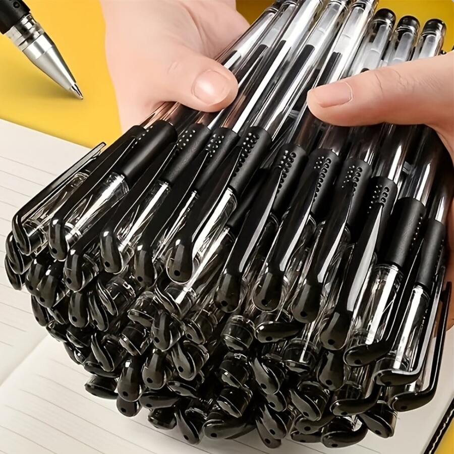 50pcs Customer Favorite Black Gel Pens, 0.5mm Fine Tip, Smooth Writing, Suitable For Students And Office Use - Upgraded Bullet-shaped Shockproof 20pcs - View 1