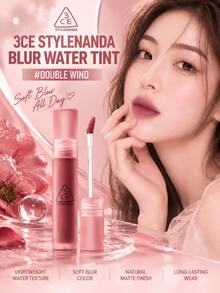 3CE Water Mist Lip Glaze #DOUBLE WIND, Ukuran Penuh 4.6g/Sampel 1.5g, Hasil Akhir Matte Lembut, Tidak Lengket, Pengunci Warna Membentuk Lapisan Sekali Sapu, Tahan Lama, Kebutuhan Sehari-hari - #ANGIN GANDA - View 3