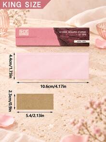1 Set (32pcs) Pink Rolling Papers With Filter Tips, Extra Large 32 Rolling Papers + 32 Filter Tips, Thin Pink Rolling Papers, Portable Smoking Accessories, Essential Rolling Papers - Multicolor 2 - View 3