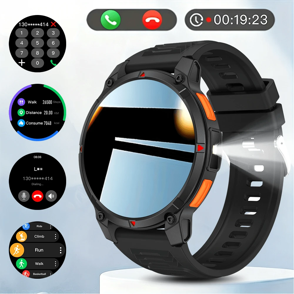 2026 New Smart Watch With LED Flash, Wireless Calling, Compatible With IOS/Android, Multiple Sports Modes, Alarm/Calendar, Pedometer, Photo/Music Control, And More. Great As A Family Gift. - View 1