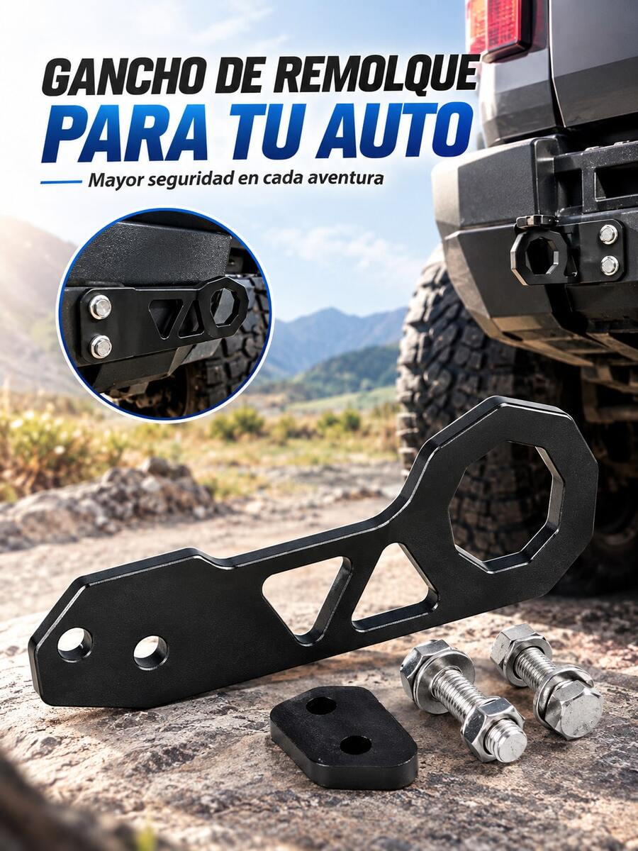 Durable Aluminum Alloy Vehicle Rear Tow Hook, Wear-Resistant And Anti-Oxidant, Tuning Style, Available In Various Colors, Mounting Accessories Included, Quick Installation, Practical Use In Emergency Situations, Enhances Exterior Appearance, Compatible With Various Car Models - A - View 1