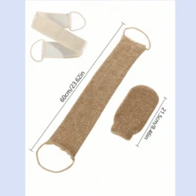 2pcs Natural Exfoliating Set (Exfoliating Bath Brush + Gloves), 100% Fiber Back Scrubber, Natural Back Exfoliating Strap, Unisex Long Bath Sponge, Suitable For Smoother And Cleaner Skin, Multi-Functional Exfoliating Face Towel, Elastic Back Scrubber, Suitable For Bathing, Skin Cleansing And Massage - Unisex, Bathroom Essential, African Net Sponge (2pcs/1pc) - Multicolor - View 7
