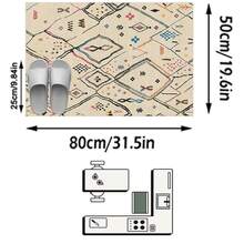 1 Buah Karpet Area Totem Geometris Berwarna-warni Beige, Bahan Kasmir Imitasi, Bentuk Persegi Panjang dengan Pola Bohemian Lukisan Tangan, Dapat Dicuci dengan Mesin, Cocok untuk Ruang Tamu, Kamar Tidur, Dekorasi Rumah Sehari-hari, Dekorasi Rumah Estetis - MultiWarna - View 11