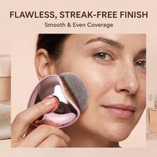 Pink Foundation Brush - Seamless Makeup Remover Brush, Suitable For Liquid Foundation And BB Cream. Heart-Shaped Makeup Brush - Portable Version - Pink - View 3