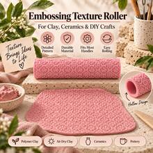 Petal Mesh Clay Roller, 3D Printed PLA Ceramic Texture Roller, Polymer Clay, Soft Clay, Air Dry Clay, Ceramic Embossing Tool For Pottery, DIY Handmade, Sculpture, Hand-Molding, Floral Geometric Pattern Printing Roller, Artist Ceramic Making Supplies - Petal Plaid Pink - View 5
