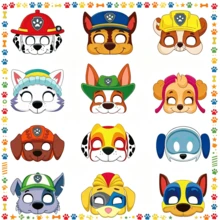 Paw Patrol 1套卡通汪汪隊派對拍照道具紙眼鏡，狗狗巡邏隊主題生日眼鏡裝飾，適合小禮物與生日禮物 - A - 查看 8