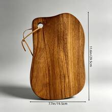 Solid Wood Cutting Board, Acacia Wood With Rope, 2 Sizes Available, Home Use Solid Wood Meat And Fruit Cutting Board, Hanging Solid Wood Vegetable Cutting Board, Kitchen Prep And Cutting Board, Kitchen Home Use Fruit, Vegetable, Meat Cutting, Wear-Resistant And Non-Deforming, Easy To Clean, Suitable For Kitchen And Restaurant Use - Natural Wood Color - View 8