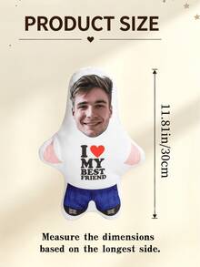 1pc Customized Personalized Photo Pillow/Cushion - Customized Boyfriend/Girlfriend Gift, Printed With "I Love My Best Friend" Design, Home Decor | Holiday Decor | Wedding | Birthday Gift | Anniversary | Gift, Suitable For Halloween, Christmas, Thanksgiving, Valentine's Day, Suitable As Toy Gift, Couple Gift, Memorial Keepsake - Multicolor - View 9