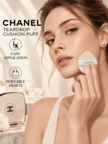 Chanel Teardrop Cushion Puff, 5.2cm, 1PC/3PCS/5PCS, Soft And Skin-Friendly, Suitable For Dry And Wet Use, Ideal For Cushion Foundation Application - Powder Puff - View 3