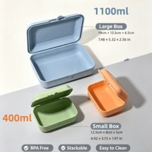 Set Kotak Bento, 1 Wadah Besar dan 2 Wadah Kecil Berbagai Ukuran, Kotak Bekal Hemat Ruang untuk Penyimpanan di RV, Cocok untuk Kembali ke Sekolah, Kerja, Piknik, Pesta, dan Liburan - MultiWarna - View 3