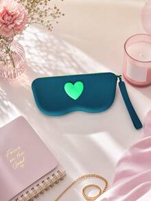 Heart-Shaped Silicone Glasses Case, Portable Fashion Glasses & Eyeglasses Storage Bag, Dust-Proof, Pressure-Resistant, Easy To Clean, Lightweight & Easy To Carry, Suitable For Daily Commute, Travel, Outdoor Use, Unisex, Versatile & Practical Eyewear Storage & Protection Accessory - Multicolor - View 14