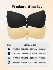 2pcs/1pc Women's Invisible Self-Adhesive Bra, Adjustable Drawstring, Backless Bra, Suitable For Women's Breast Pads, Thickened Breast Pads, Spaghetti Strap Dresses And Wedding Dresses. - Multi-color - View 3