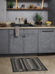 1PC Gray Black Brown Color Block Geometric Area Rug, Faux Cashmere Material Rectangular Modern Minimalist Abstract Line Pattern, Machine Washable Suitable For Living Room Bedroom Daily Home Decor, Aesthetic Home Decoration - Multicolor - View 4