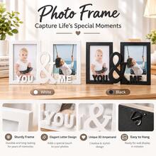 1pc YOU&ME Dual Photo Frame, Suitable For Newborn Baby Souvenirs, Gift For Twin Parents, Wedding Anniversary Photos, Best Friend Photo Frame - YOU & ME - View 2