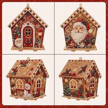 1 Set 3D Christmas Cottage DIY Bead Art Craft Kit, Holiday House Making Supplies For Handmade Hanging Ornaments, Christmas Tree Decorations, Home Tabletop Display, Party Decor, Seasonal DIY Art Projects & Creative Christmas Gifts For Craft Lovers - DIY Bead Kit - View 12