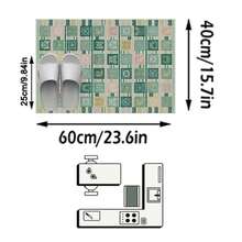 1PC Green Pink Yellow Plaid Totem Square Area Rug, Faux Cashmere Material Rectangular Vintage Pattern, Machine Washable Suitable For Living Room Bedroom Daily Home Decor, Aesthetic Home Decoration - Multicolor - View 12