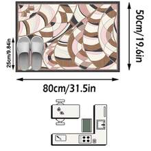1PC Pink Brown Black White Abstract Wave Area Rug, Faux Cashmere Material Rectangular Modern Art Style Geometric Line Pattern, Machine Washable Suitable For Living Room Bedroom Daily Home Decor, Aesthetic Home Decoration - Multicolor - View 12