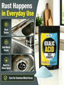3pcs Strong Oxalic Acid Rust Remover Powder, High-Efficiency Stain Removal Powder, Fast-Acting Multi-Purpose Powder Material, Practical Home Style, Sealed Self-Standing Bag Design, Quickly Dissolves Rust And Restores Metal Luster, Suitable For Car Wheels, Sinks, Frying Pans, Ovens, Refrigerator Metal Parts, All-Season Indoor Kitchen And Home Deep Cleaning And Maintenance - Powdery - View 6