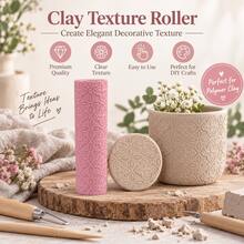Moroccan Texture Clay Roller 3D Printed PLA Pottery Texture Roller Ceramic Embossing Tool Suitable For Polymer Clay, Soft Clay, Air Dry Clay, Pottery, DIY Crafts, Sculpture, Hand Molding Geometric Mosaic Pattern Impression Roller Ceramic Supplies - Pink - View 5