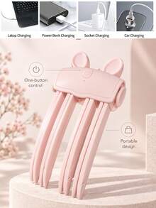 Rechargeable High Crown Hair Clip Volumizer, High Crown Comb For Fuller Look, High Crown Styling Clip, Cute Cat Rechargeable High Crown Volumizing Clip, Long-Lasting Hold Hair Clip For Bangs And High Crown - Multicolor - View 5