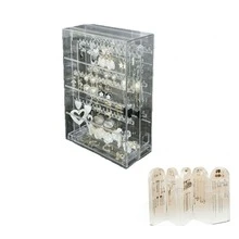 1pc Bedroom Vanity Tabletop Transparent Jewelry Storage Box, Earring Stud Necklace Bracelet Display Stand, Acrylic Dust-Proof Anti-Oxidation Jewelry Box - Clear - View 7
