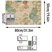 1pc Beige Vintage Forest Animal & Floral Area Rug, Faux Cashmere Material Rectangular French Country Style Artistic Illustration Pattern, Machine Washable Suitable For Living Room Bedroom Daily Home Decor, Aesthetic Home Decoration - Multicolor - View 17