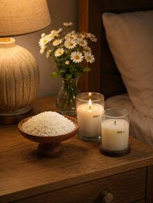 200g/500g/1000g White Beeswax Pellets, Used For Making Candles, DIY Wax Beads For Wax Melting, Molds And Container Candles, 500g/1000g Optional Set Includes 50 Wicks, 2 Wick Stickers And 5 Wooden Bases, Christmas Crafts - Multiple Styles - View 6