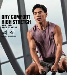 Li-Ning Men's Quick Dry Cool Feeling Fitness Tank Top Summer Breathable Icy Training Shirt AVSW045 - Sandalwood Purple - View 1