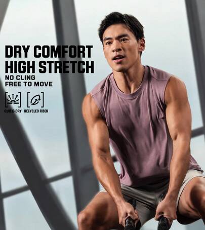 Li-Ning Men's Quick Dry Cool Feeling Fitness Tank Top Summer Breathable Icy Training Shirt AVSW045