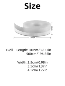1 Roll 1m/5m Sealing Strip, Sealing Tape, Weather Stripping, Door Bottom Seal, Used For House Gaps Or Shower Door Sealing Stickers - Multicolor - View 3
