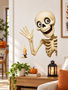 1/2pcs/Skull Halloween Fridge Magnets - Cute Fridge And Glass Window Stickers Decoration; Halloween Window Stickers And Decals, Halloween Party Supplies - Multicolor - View 9