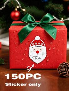 Personalized Christmas Gift Tag Stickers, Custom Name To/From Labels, Santa Claus Xmas Stickers For Gift Wrapping, Self-Adhesive Holiday Present Tags For Gift Boxes, Bags, Envelopes, Party Favors & Christmas Gifts - Multicolor - View 18