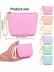 XD Fashion Women's Small Wallet 12/6/3/1pc, Color-Block Plaid Design, Suitable For Work, School Activities, Card Holder, Business Card Protector, Bus Card, Bank Card, ID Card, Coin, Washable, Mini Wallet, Fashion Enthusiasts - Multicolor - View 2