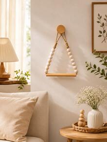 1/2pcs No-Drill Wall-Mounted Toilet Paper Holder, Kitchen Wall-Mounted Paper Towel Rack With Hooks, Modern Home Fashion Accessory, Bohemian Style Hanging Paper Towel Roll - Brown - View 5