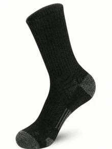 1/3/5/10 Pairs Men's Crew Tennis Socks, Antibacterial Odor-Resistant Moisture-Wicking Thick Mesh All-Season Couple Sports Casual Socks - Black - View 2