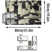 1PC Black & White Abstract Color Block Area Rug, Faux Cashmere Material Rectangular Modern Abstract Art Pattern, Machine Washable Suitable For Living Room Bedroom Daily Home Decor, Aesthetic Home Decoration - Multicolor - View 13