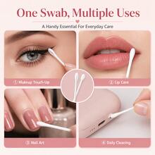 MONKIDS 3 Packs*100PCS Disposable Ear And Nose Cleaning Swabs Set, Individually Wrapped, Disposable Ear Canal Cleaning Swabs, Portable Home Use Cotton Swabs, Earwax Removal Tool, Suitable For Makeup And Ear Cleaning, Ideal For Daily Personal Care And Home Use. - View 2