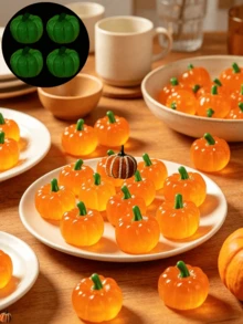 50pcs/40pcs/30pcs Glowing Realistic Mini Pumpkins, Artificial Vegetable Pumpkin Desktop Decor, Miniature Landscape Decoration, Bathroom Decor And Accessories, Suitable For Party Gifts, Wedding Decor, DIY Crafts, Autumn Decoration, Home Living Room Decor, Harvest Festival Party, Thanksgiving, Halloween Party Supplies, Mini Pumpkin Figurines, Halloween Atmosphere Ornaments, Autumn Decor, Desktop Pumpkin Display, Small Pumpkin Crafts, Scene Matching Ornaments, Halloween Party Table Props - Multicolor - View 9