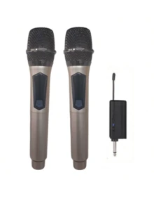 Handheld Wireless Microphone, Portable, Professional Unidirectional Dynamic Coil With Mute Function, 6.35mm Plug, For Gaming, Live Streaming And Video Conferencing, Stylish Design | Durable Construction, Singing Microphone, 1-To-2 Wireless Microphone, Professional Handheld Microphone, Suitable For Karaoke, Party, Church, Performance Recording, 800mAh Battery - Multicolor - View 6